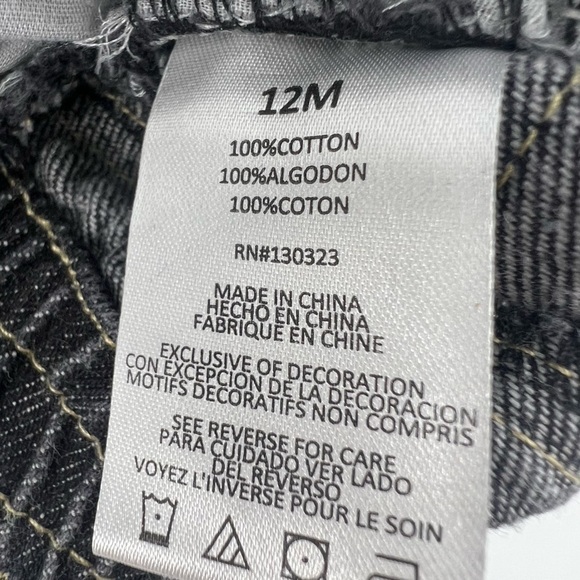 Kids Headquarters Black Straight Leg Jeans Size 12 Months - Picture 5 of 5